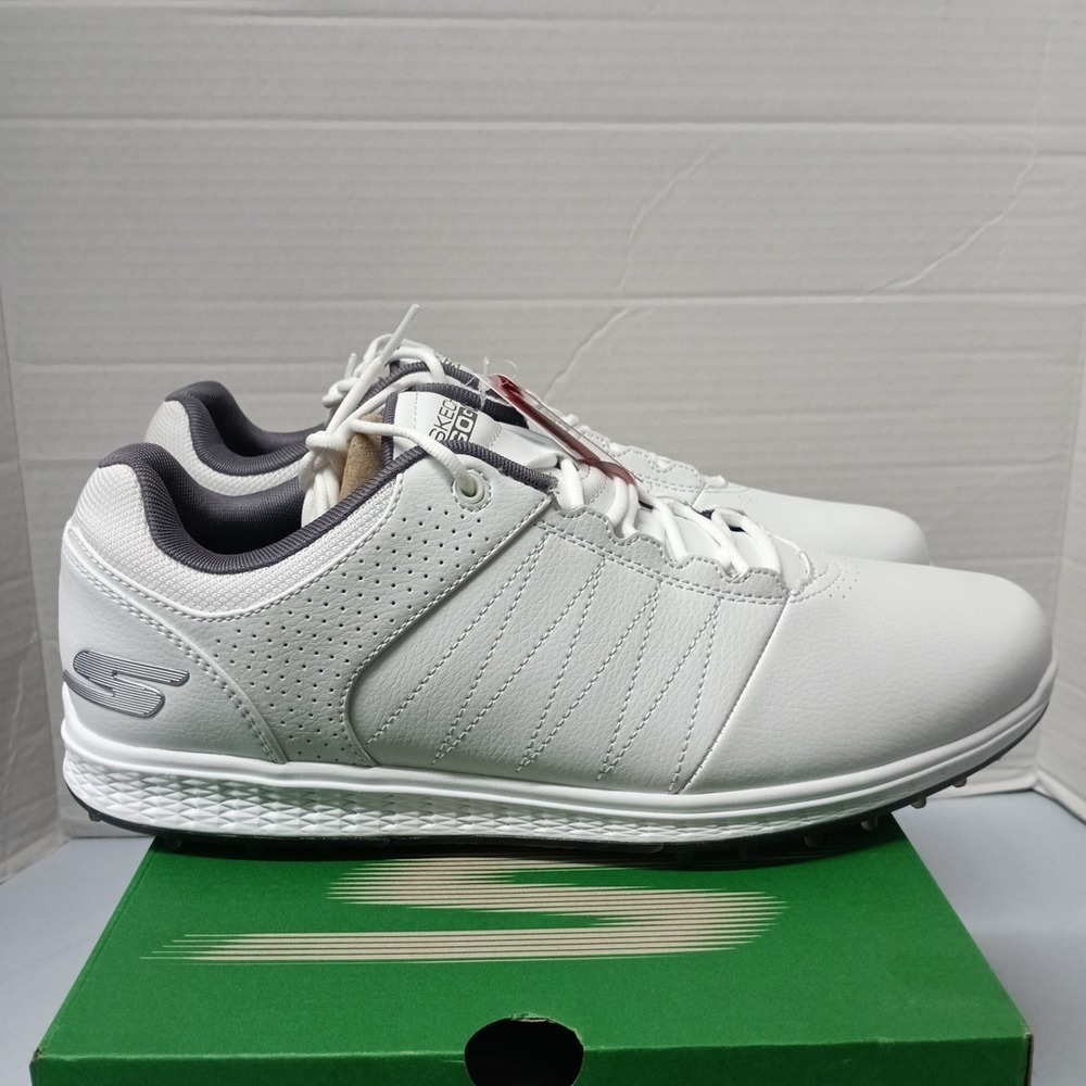 Skechers Pivot Spikeless Golf Shoes Men's Size‎ 9 White Extra Wide 54545EWW